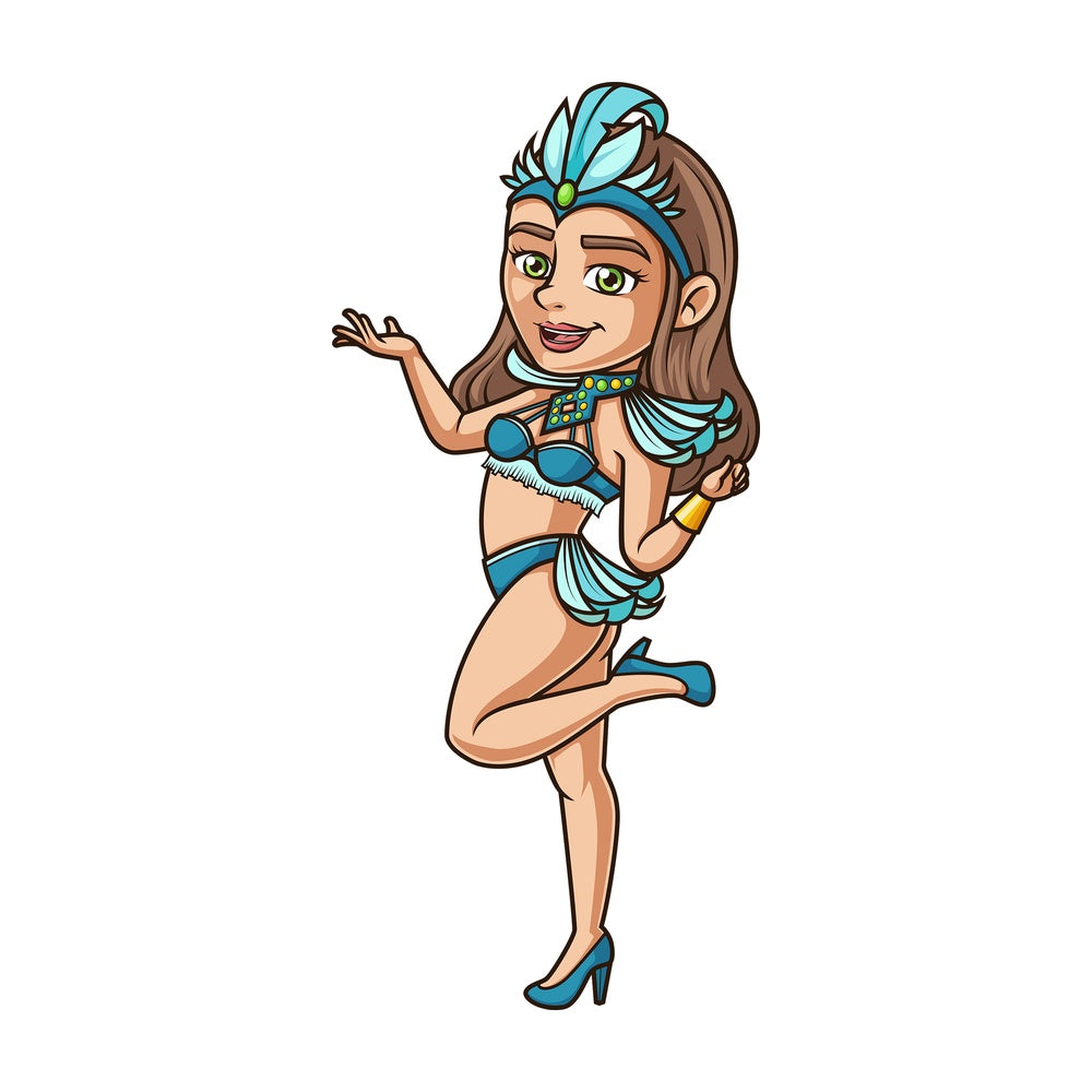 Woman brazilian dancer. PNG - JPG and vector EPS (infinitely scalable).