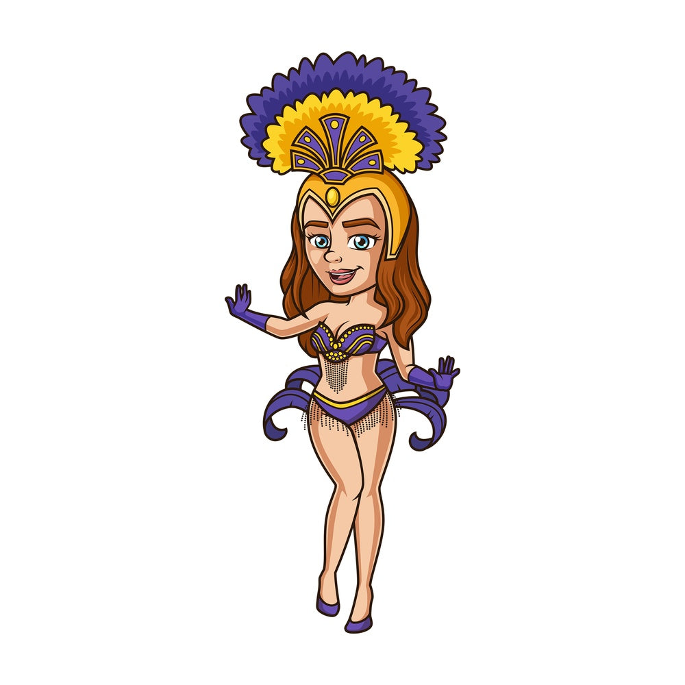 Brazilian samba dancer. PNG - JPG and vector EPS (infinitely scalable).