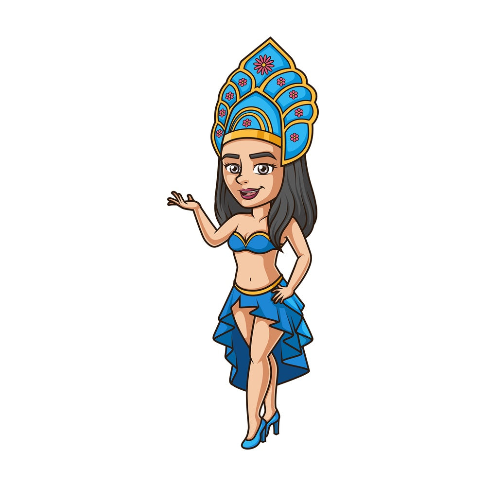 Beautiful brazilian dancer. PNG - JPG and vector EPS (infinitely scalable).