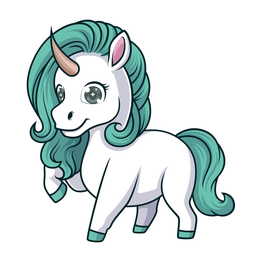 Unicorn with green mane. PNG - JPG and vector EPS (infinitely scalable).