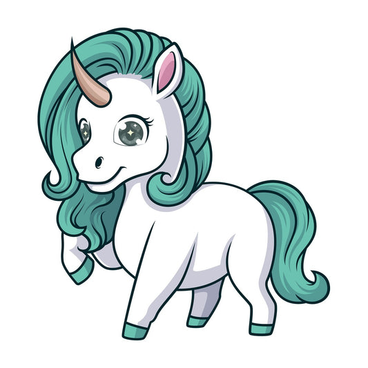 Unicorn with green mane. PNG - JPG and vector EPS (infinitely scalable).