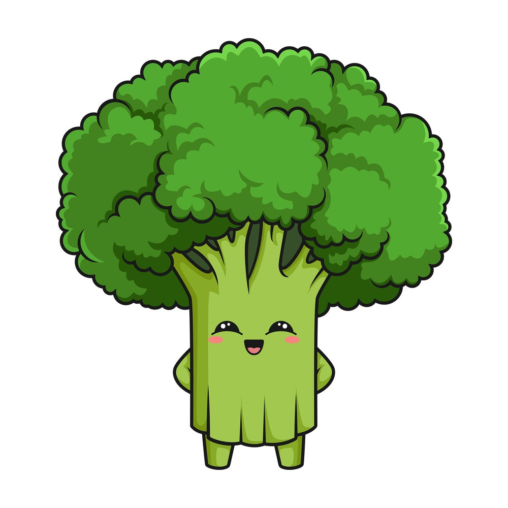 Kawaii broccoli. PNG - JPG and vector EPS (infinitely scalable).