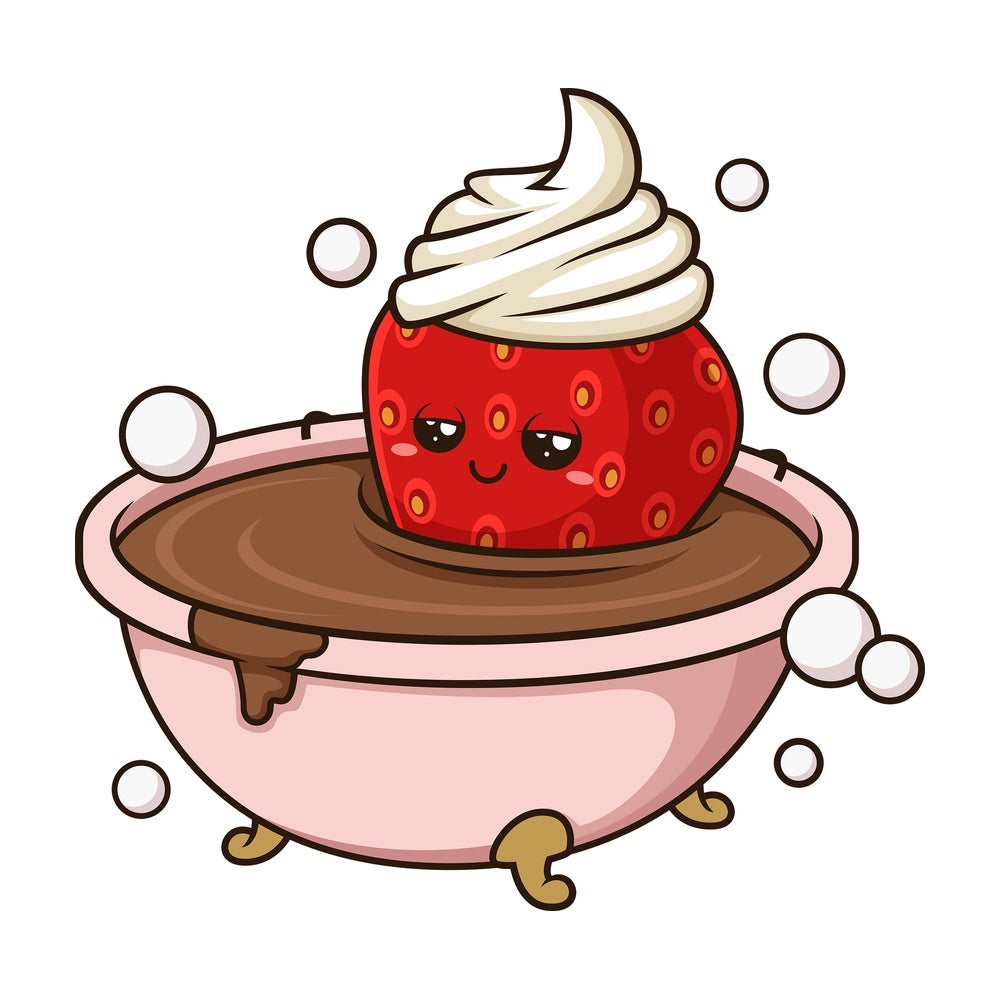 Chocolate bath strawberry. PNG - JPG and vector EPS (infinitely scalable).