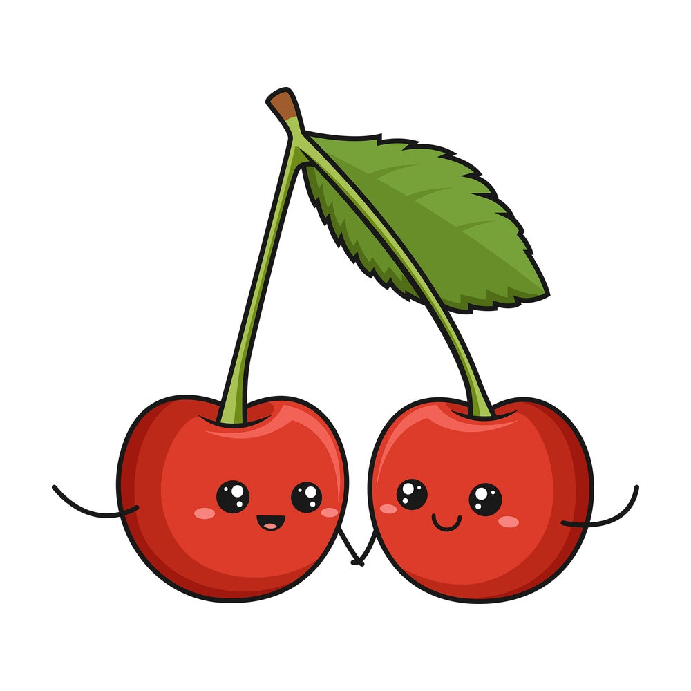 Kawaii cherry. PNG - JPG and vector EPS (infinitely scalable).