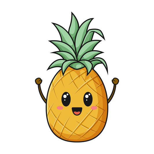 Kawaii pineapple. PNG - JPG and vector EPS (infinitely scalable).