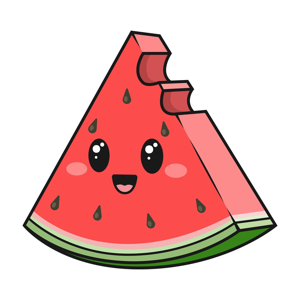 Kawaii watermelon. PNG - JPG and vector EPS (infinitely scalable).