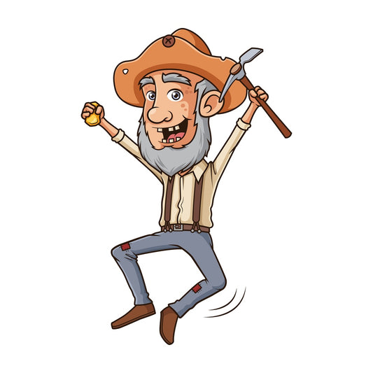 Happy gold miner. PNG - JPG and vector EPS (infinitely scalable).