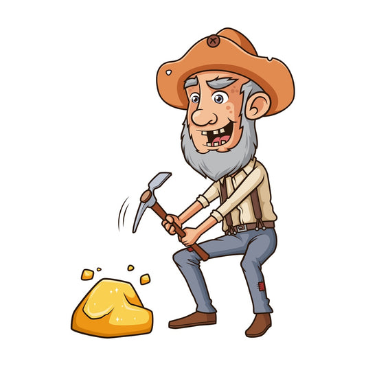 Old man mining gOld. PNG - JPG and vector EPS (infinitely scalable).