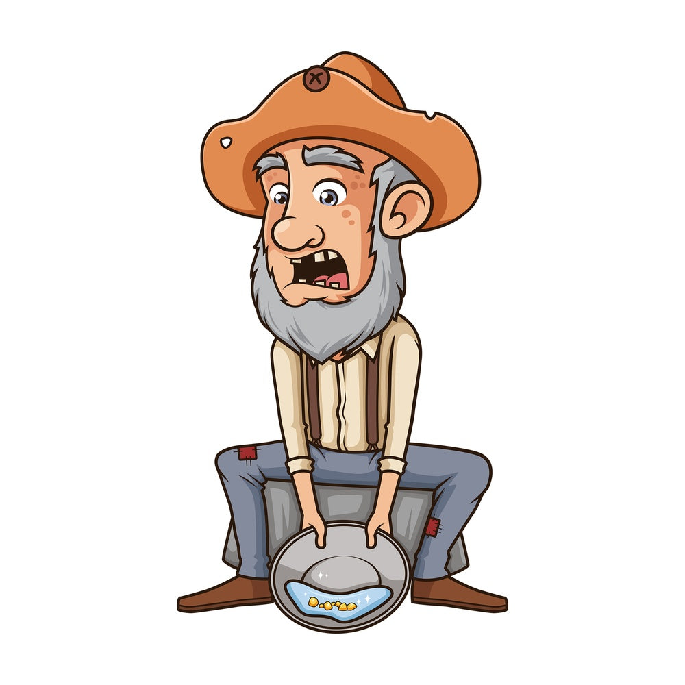 Old miner prospecting gOld. PNG - JPG and vector EPS (infinitely scalable).
