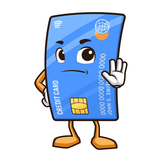 Credit cart making stop gesture. PNG - JPG and vector EPS (infinitely scalable).