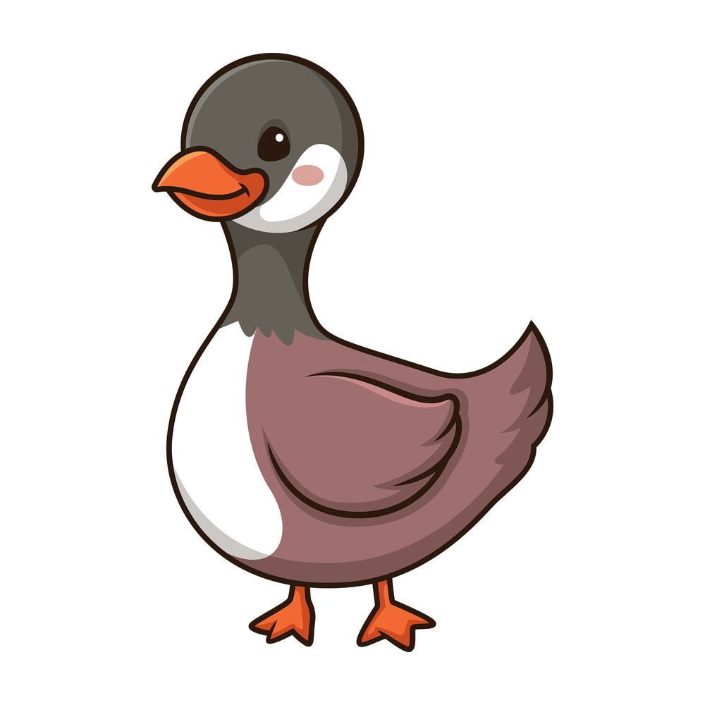 Kawaii goose. PNG - JPG and vector EPS (infinitely scalable).