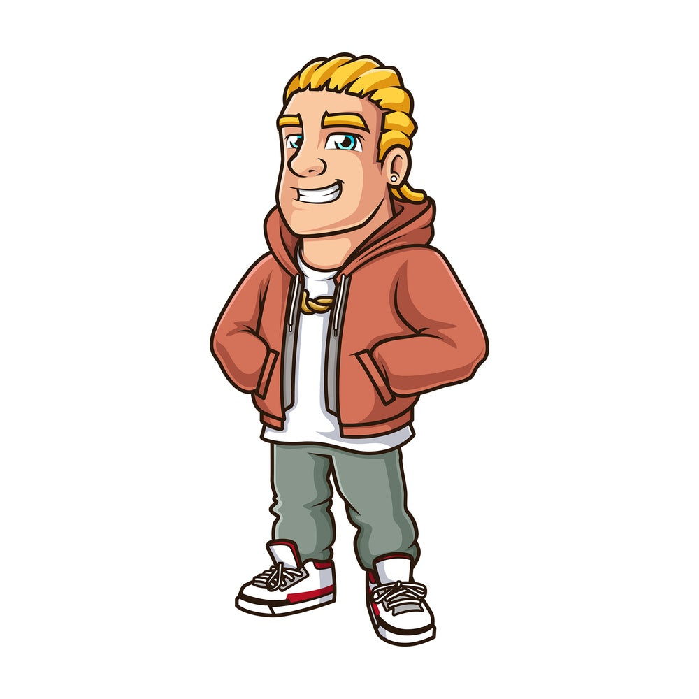 Blond man with braids. PNG - JPG and vector EPS (infinitely scalable).