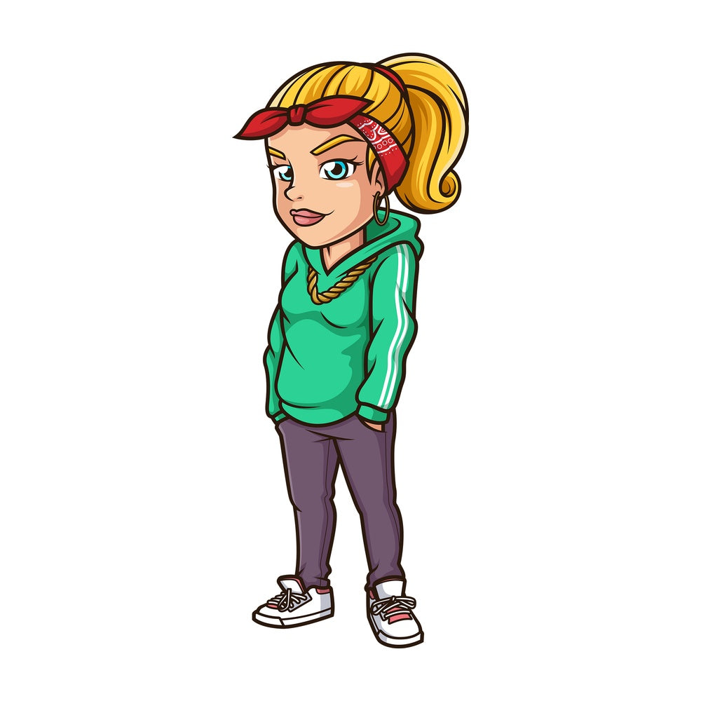 Woman dressed swag style. PNG - JPG and vector EPS (infinitely scalable).