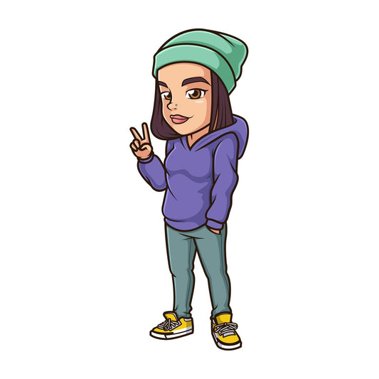 Asian woman swag style. PNG - JPG and vector EPS (infinitely scalable).