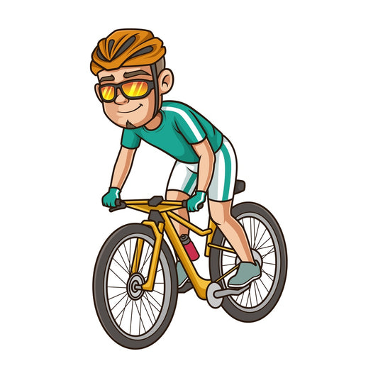 Hispanic man riding bike. PNG - JPG and vector EPS (infinitely scalable).