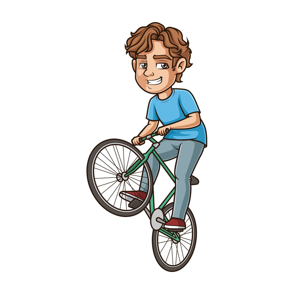 Man wheeling a bike. PNG - JPG and vector EPS (infinitely scalable).