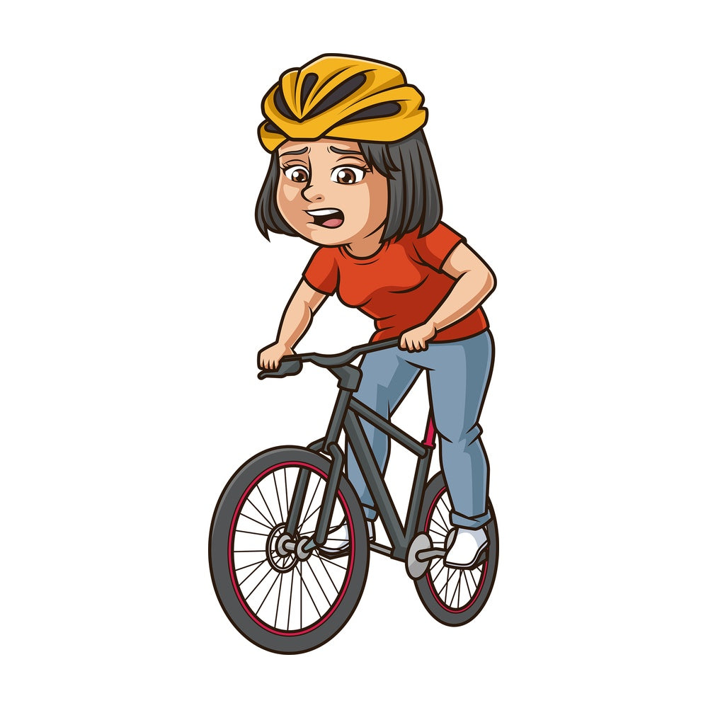 Middle-Aged woman riding bike. PNG - JPG and vector EPS (infinitely scalable).