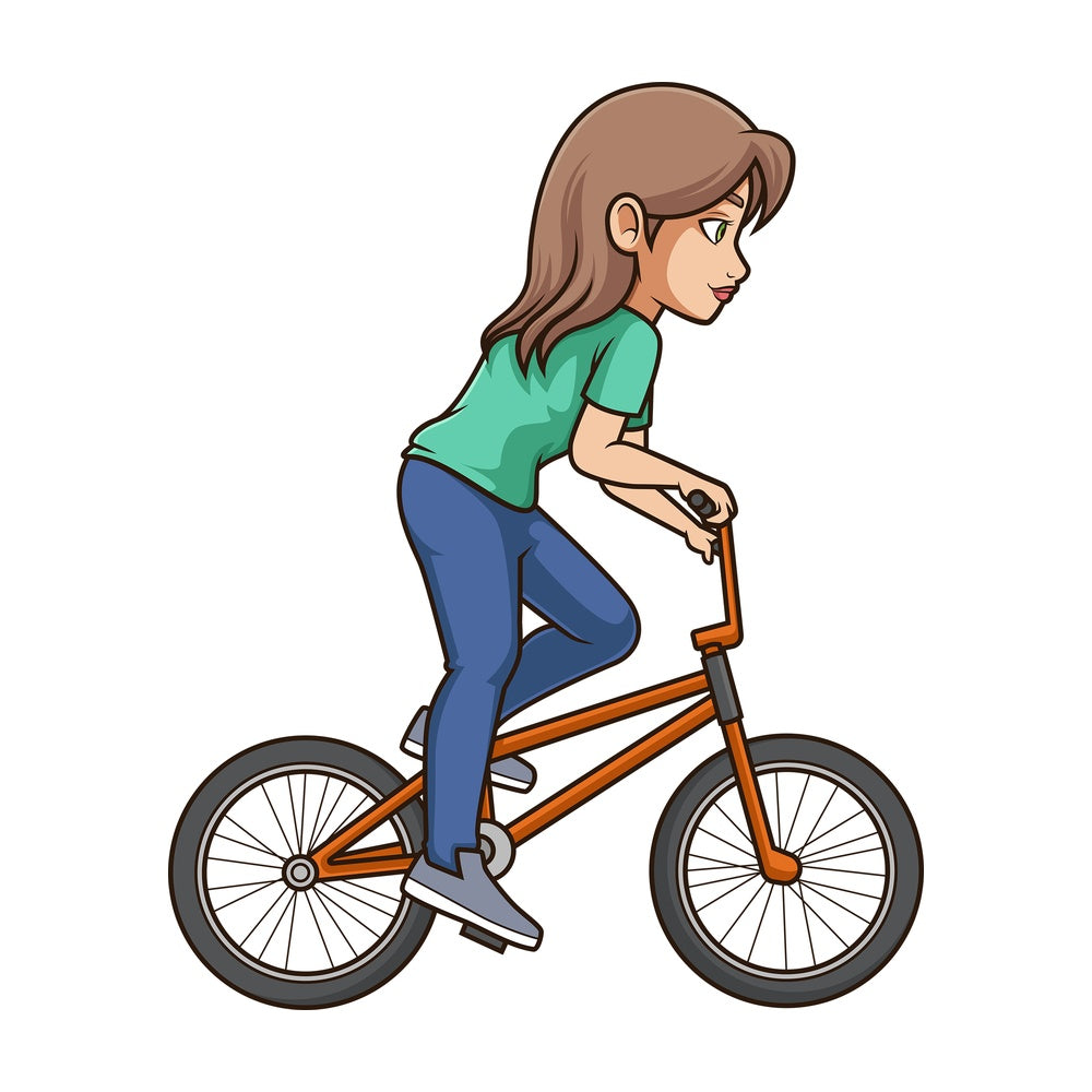 Side View Of A Woman Riding A Bmx Bike