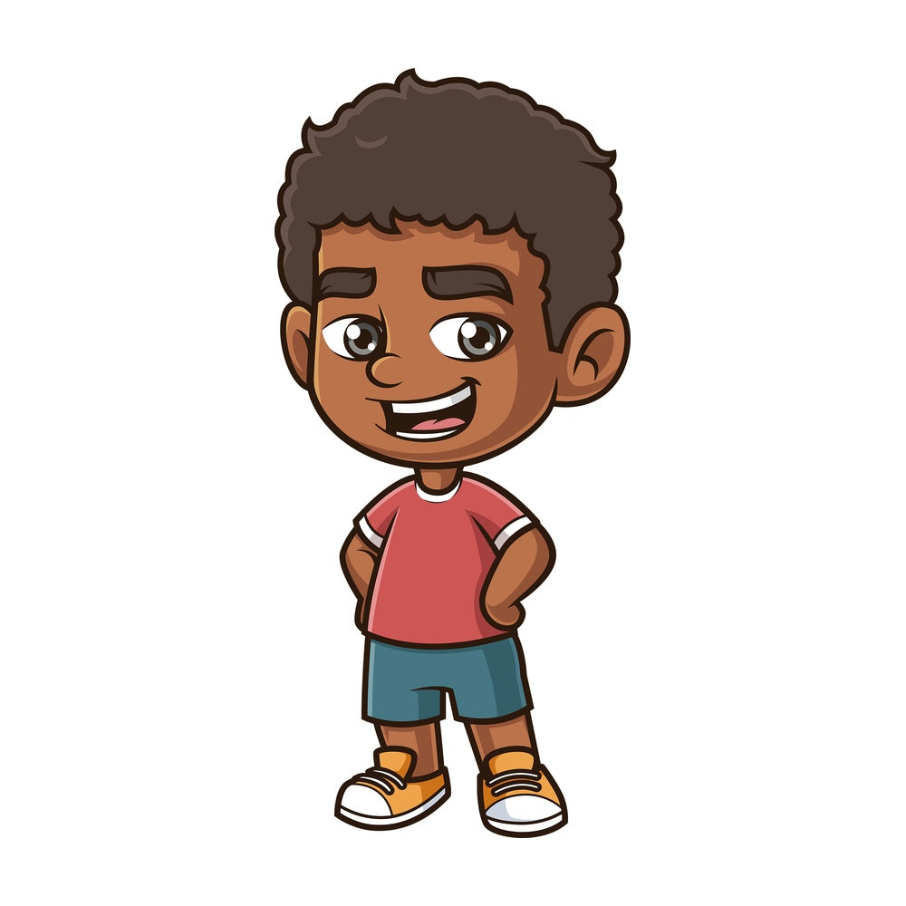 Happy black boy. PNG - JPG and vector EPS (infinitely scalable).