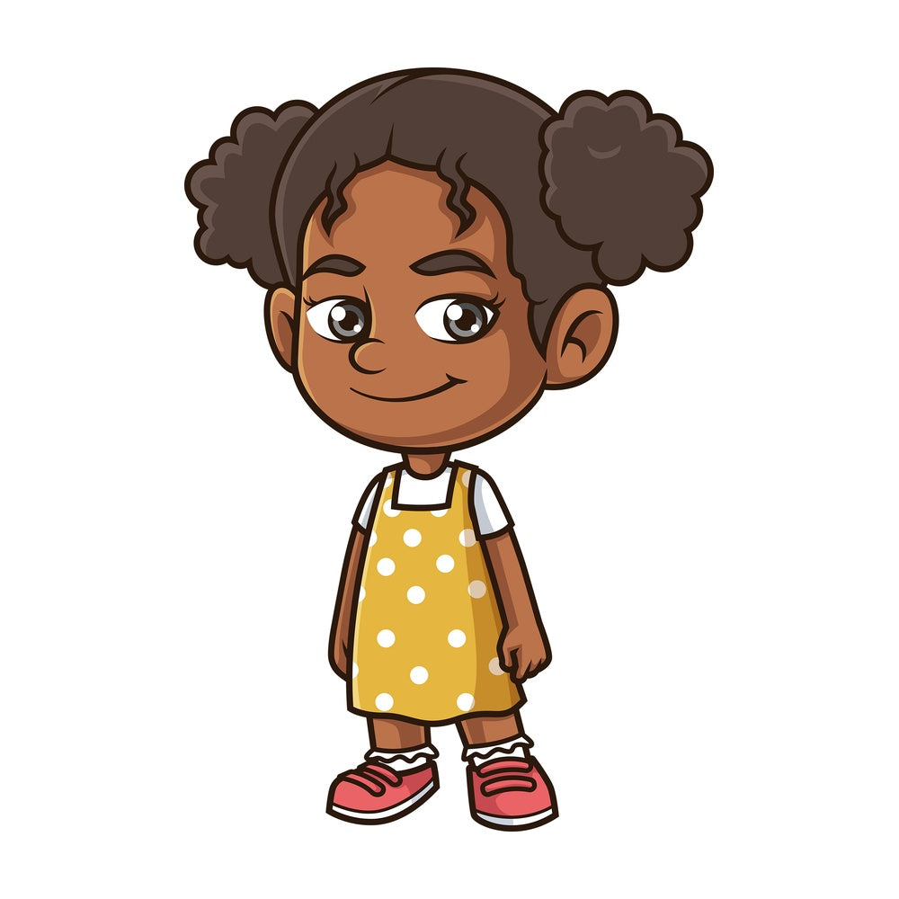 Happy black girl. PNG - JPG and vector EPS (infinitely scalable).