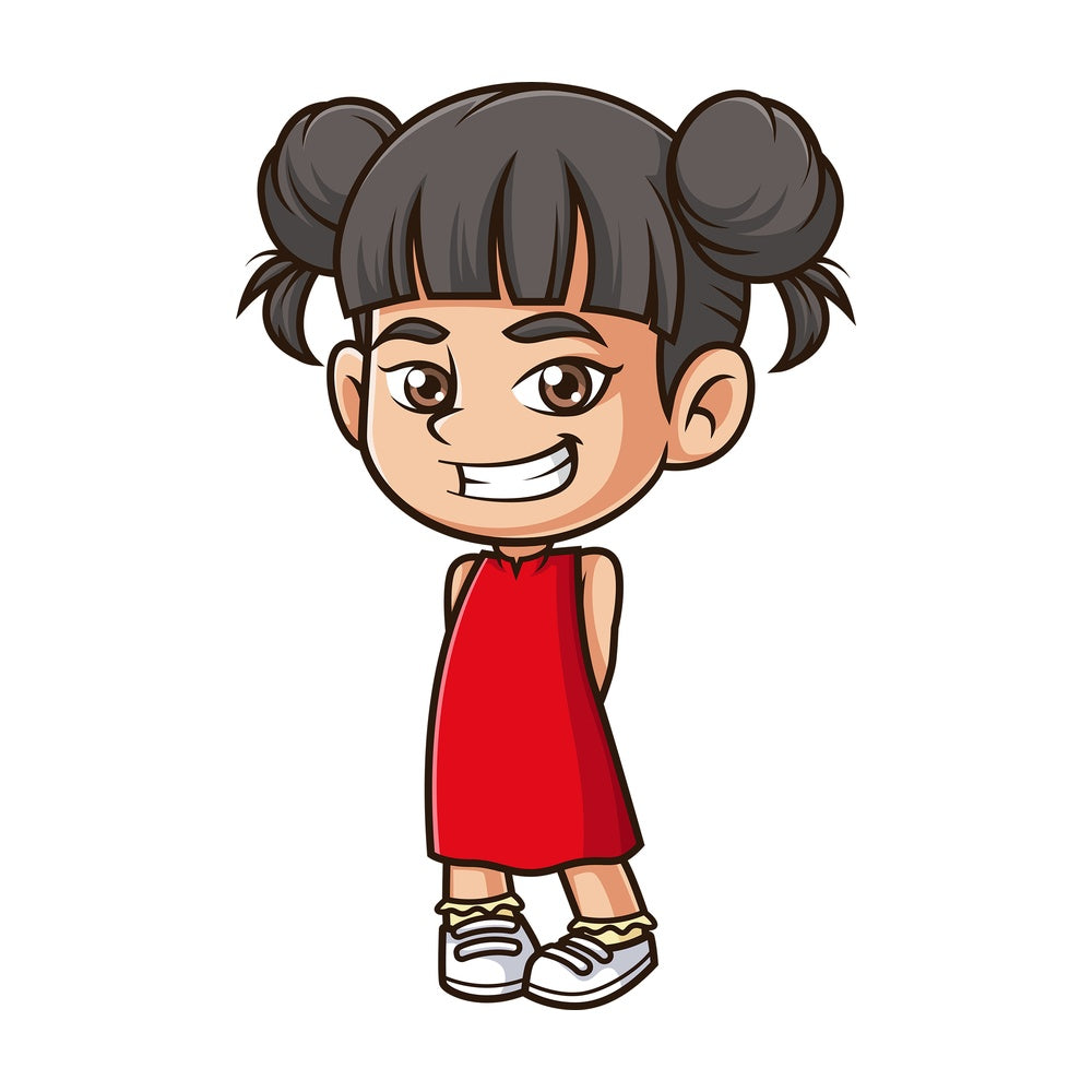 Happy asian girl. PNG - JPG and vector EPS (infinitely scalable).