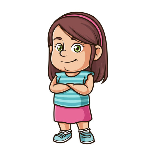 Happy chubby little girl. PNG - JPG and vector EPS (infinitely scalable).