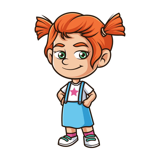 Happy ginger girl. PNG - JPG and vector EPS (infinitely scalable).