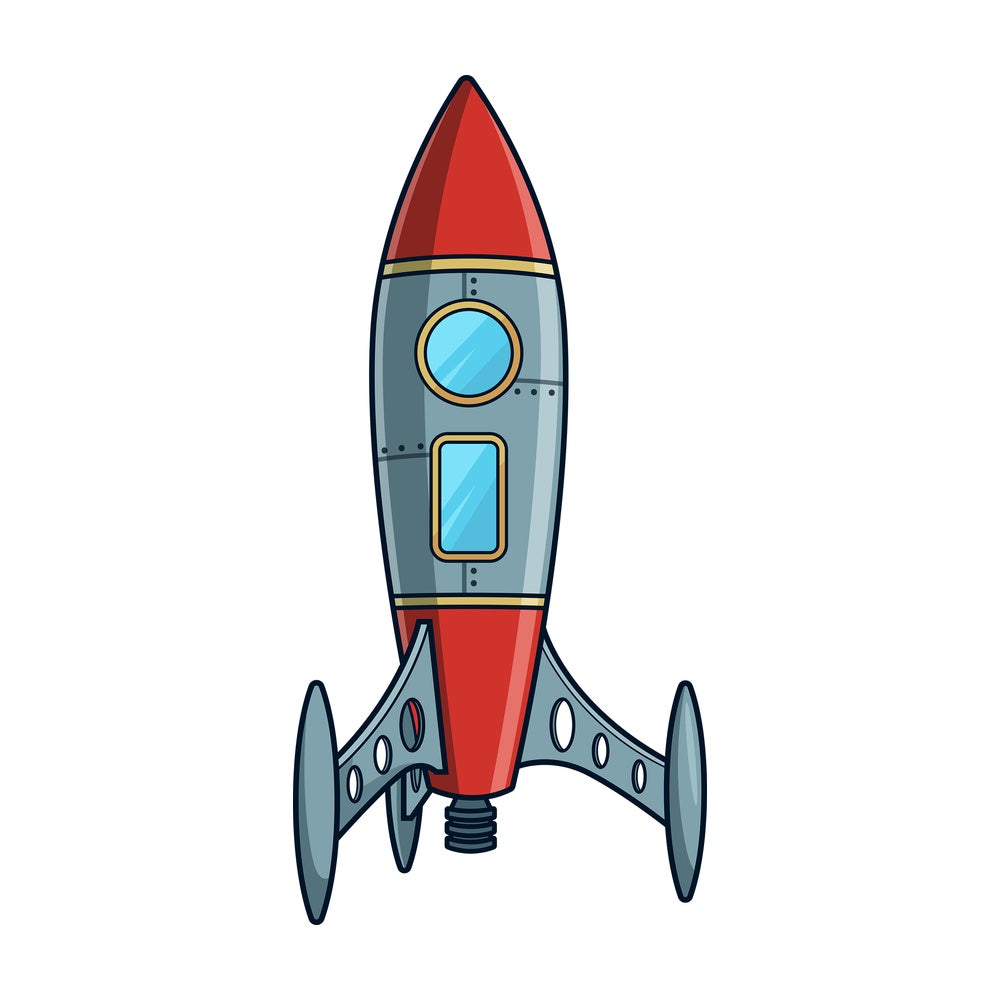 Retro rocketship. PNG - JPG and vector EPS (infinitely scalable).