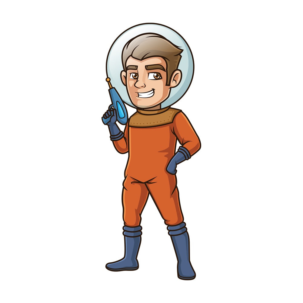 Man in retro space suit. PNG - JPG and vector EPS (infinitely scalable).