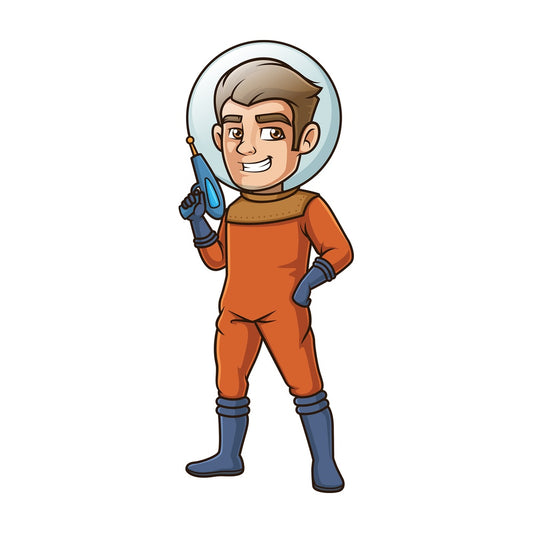 Man in retro space suit. PNG - JPG and vector EPS (infinitely scalable).