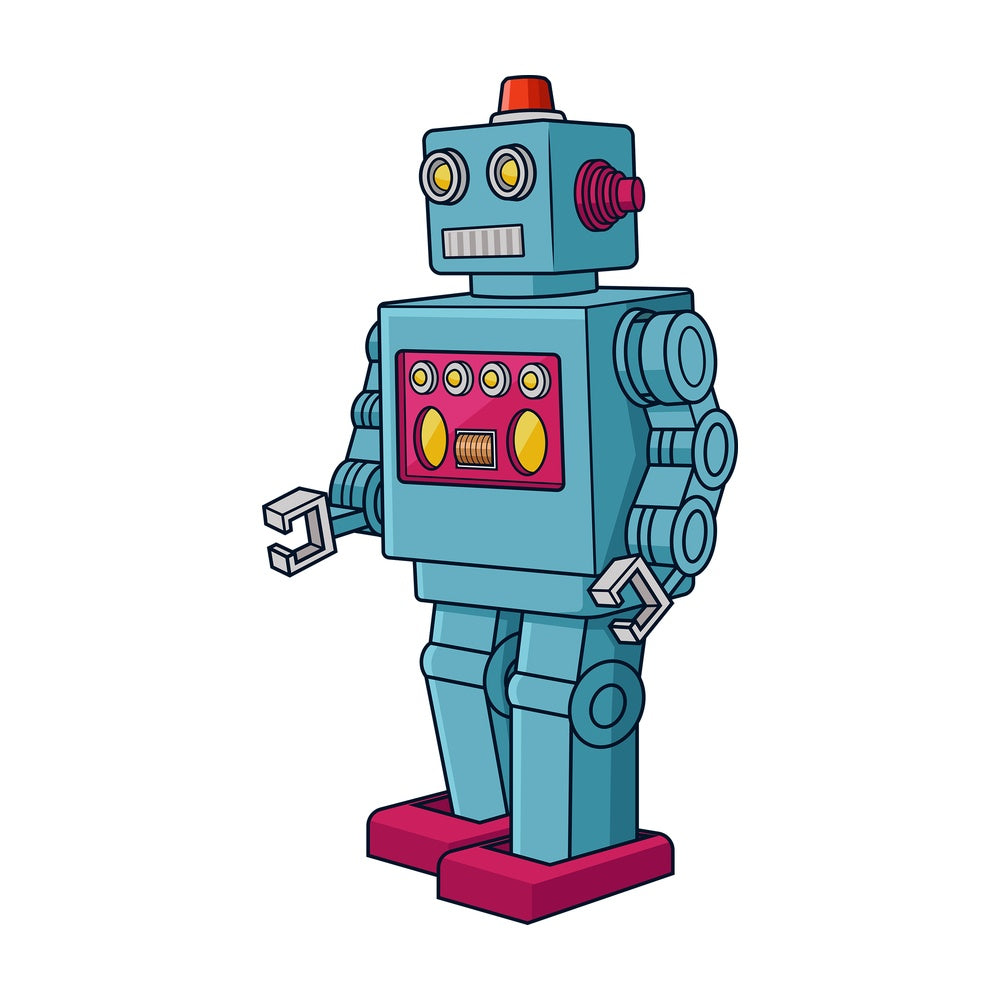 Retro robot. PNG - JPG and vector EPS (infinitely scalable).