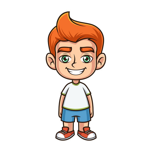 Happy ginger boy. PNG - JPG and vector EPS (infinitely scalable).