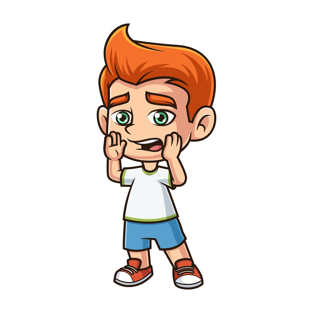 Ginger kid yelling. PNG - JPG and vector EPS (infinitely scalable).