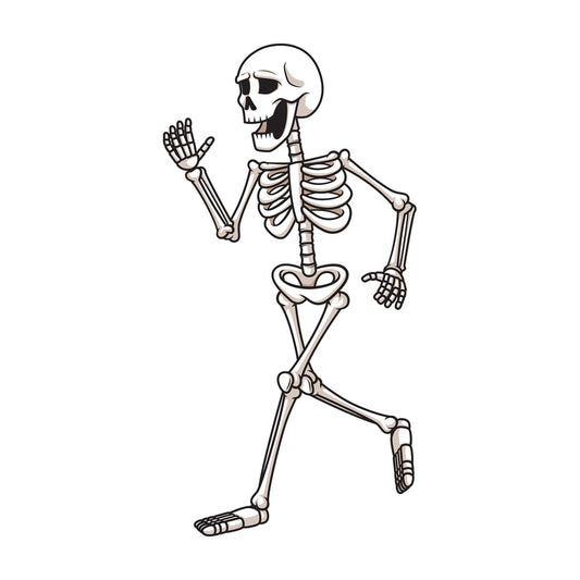 Skeleton running away. PNG - JPG and vector EPS (infinitely scalable).