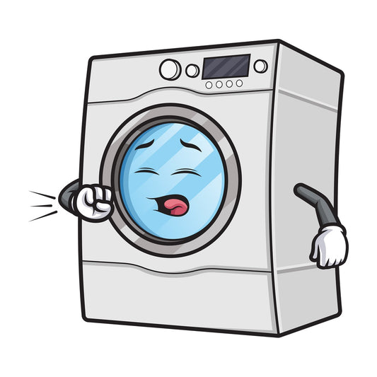 Coughing washing machine. PNG - JPG and vector EPS (infinitely scalable).