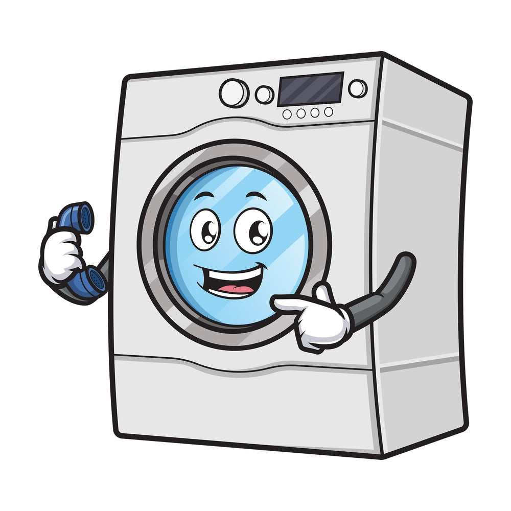 Washing machine holding telephone. PNG - JPG and vector EPS (infinitely scalable).