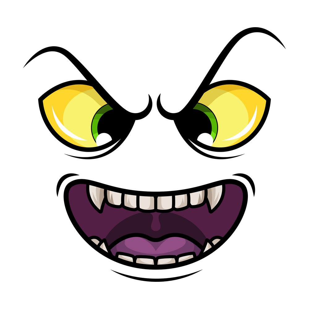 Cartoon monster faces vector clipart bundle. PNG - JPG and vector EPS file formats (infinitely scalable). Image isolated on transparent background.