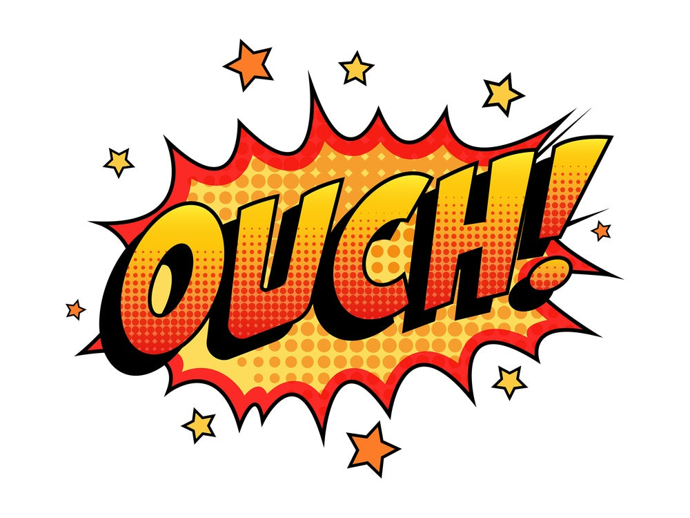 Ouch retro comic book sound effect. PNG - JPG and vector EPS (infinitely scalable).