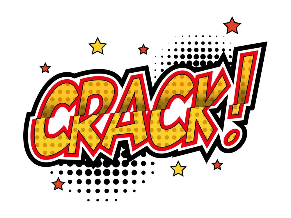 Crack retro comic book sound effect. PNG - JPG and vector EPS (infinitely scalable).