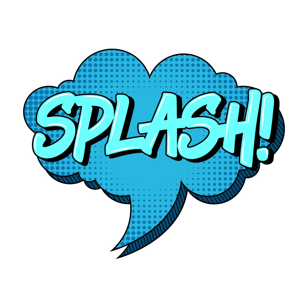 Splash retro comic book speech bubble. PNG - JPG and vector EPS (infinitely scalable).