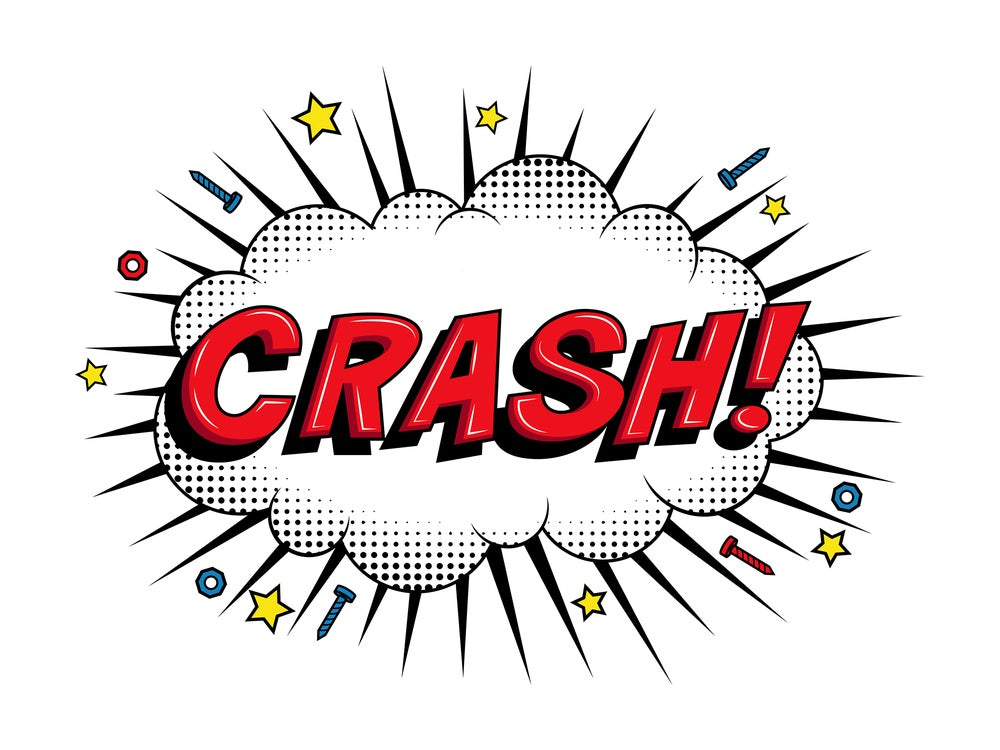 Crash retro comic book sound effect. PNG - JPG and vector EPS (infinitely scalable).