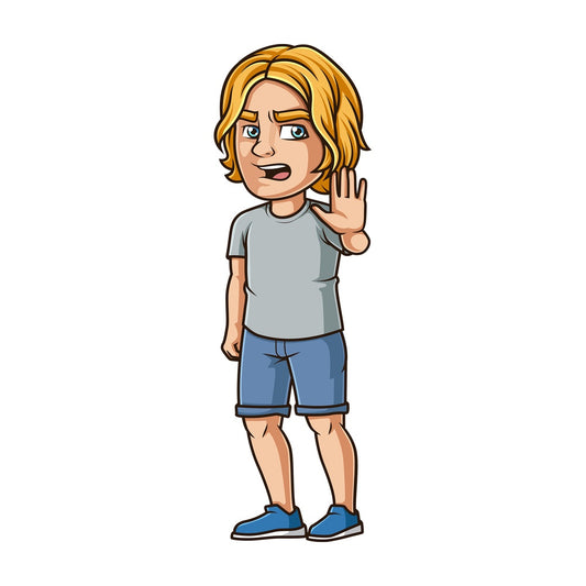 Angry man stop gesture. PNG - JPG and vector EPS (infinitely scalable).
