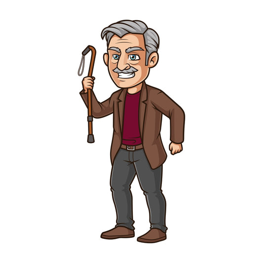 Angry old man. PNG - JPG and vector EPS (infinitely scalable).