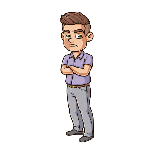 Annoyed man. PNG - JPG and vector EPS (infinitely scalable).