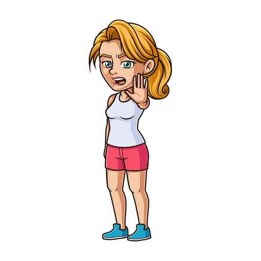 Angry woman stop gesture. PNG - JPG and vector EPS (infinitely scalable).