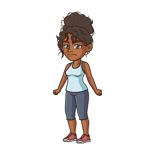 Angry black woman. PNG - JPG and vector EPS (infinitely scalable).