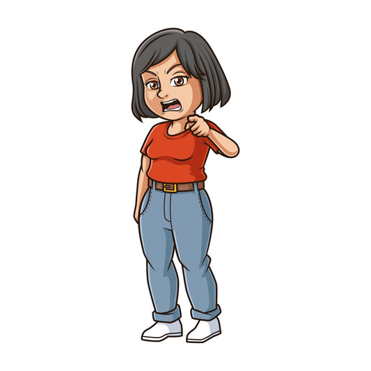 Angry woman yelling. PNG - JPG and vector EPS (infinitely scalable).