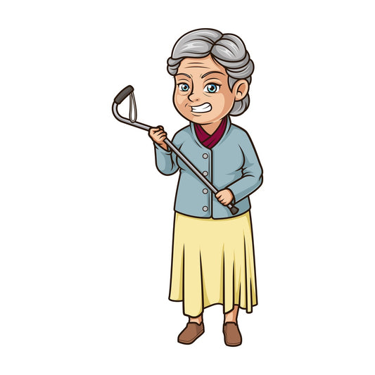 Angry old woman. PNG - JPG and vector EPS (infinitely scalable).