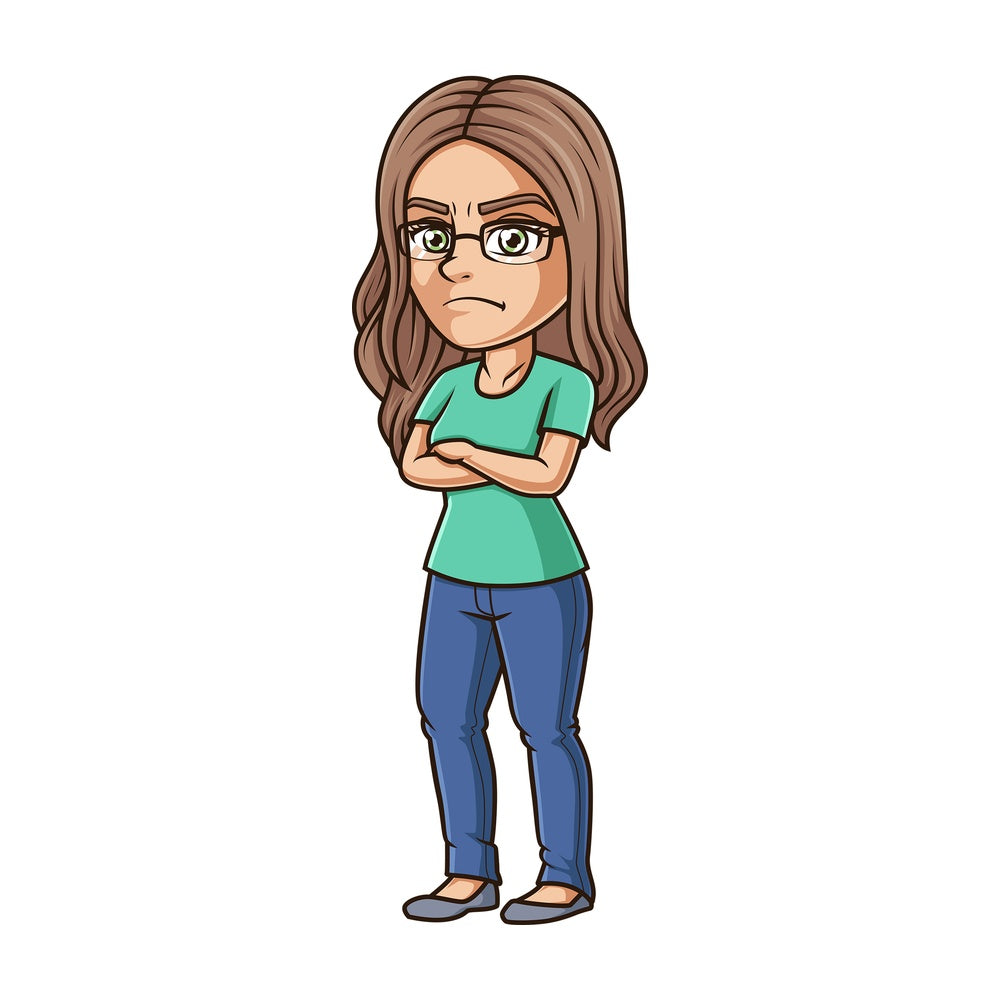 Annoyed woman. PNG - JPG and vector EPS (infinitely scalable).