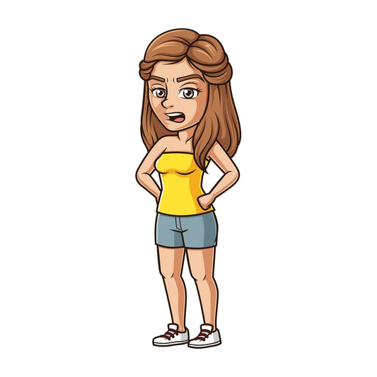 Upset woman. PNG - JPG and vector EPS (infinitely scalable).